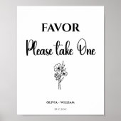 Fevor Sign Bitte nehmen Sie eine schwarze Wildblum Poster (Vorne)