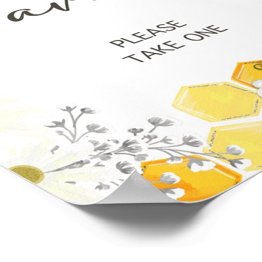 Fevor Sign Yellow Honey Bee Dusche Zeichen Poster (Ecke)