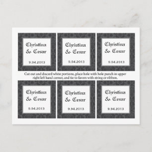 Fevor Tags Schwarz Gray Formal Gothic Print Postkarte