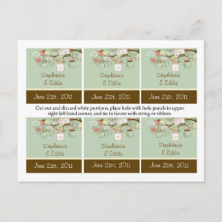 Fevor Tags Spring Floral Mason Jars grün Postkarte