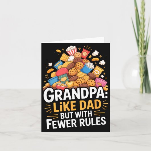 Fewer Rules Funny Grandpa  Karte (Vorderseite)