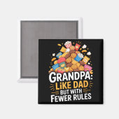 Fewer Rules Funny Grandpa  Magnet (Vorderseite/Rückseite)
