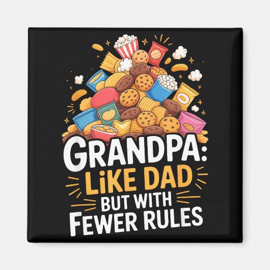 Fewer Rules Funny Grandpa  Magnet (Vorne)