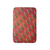 Fextive TRex Dino Muster auf Red Badematte (Vorderseite Vertikal)