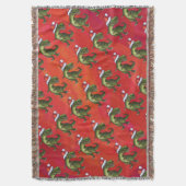 Fextive TRex Dino Muster auf Red Decke (Vorderseite Vertikal)