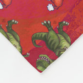 Fextive TRex Dino Muster auf Red Fleecedecke (Ecke)