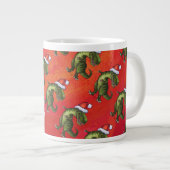 Fextive TRex Dino Muster auf Red Jumbo-Tasse (Vorderseite Rechts)