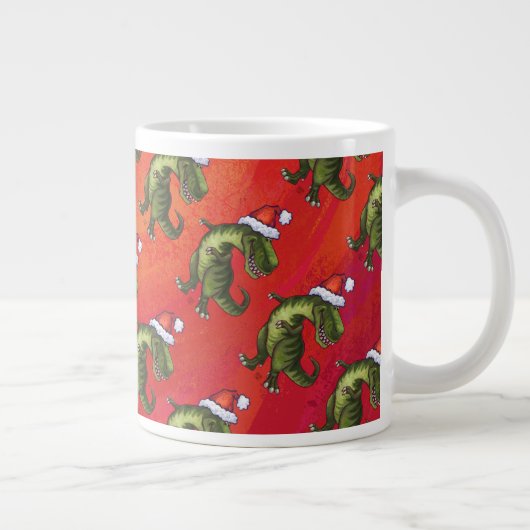 Fextive TRex Dino Muster auf Red Jumbo-Tasse (Rechts)