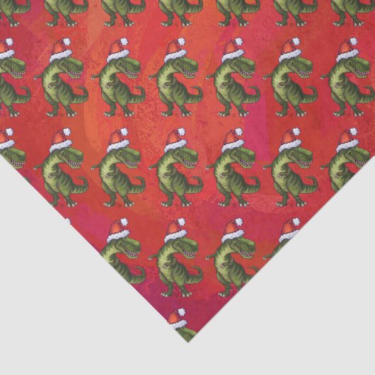 Fextive TRex Dino Muster auf Red Seidenpapier (Ausschnitt)