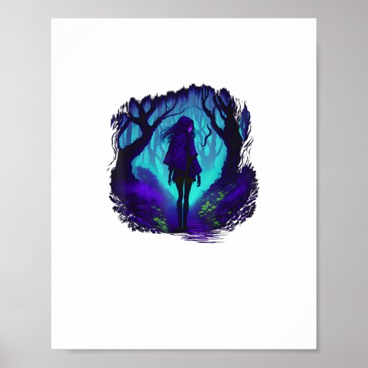 Fey Gothic Emo Goblincore Aesthetic Forest Graphi Poster (Vorne)