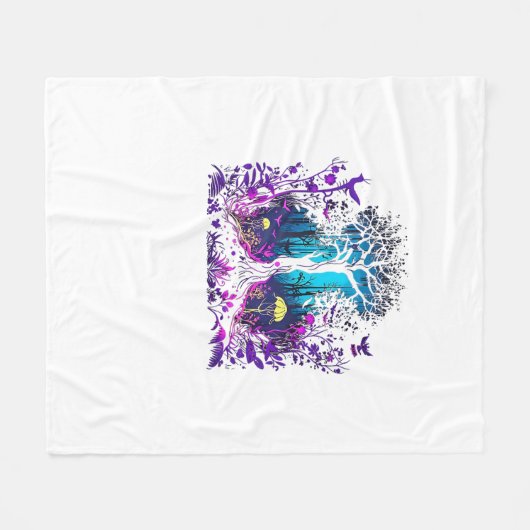 Fey Gothic Emo Goblincore Ästhetik Wald Graphi Fleecedecke (Vorderseite (Horizontal))