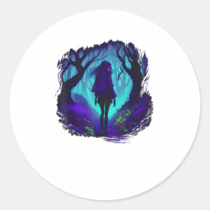 Fey Gothic Emo Goblincore Ästhetik Wald Graphi Runder Aufkleber