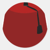 Fez-Hut Runder Aufkleber (Vorderseite)