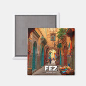 Fez Marokko Reisen Magnet (Vorderseite/Rückseite)