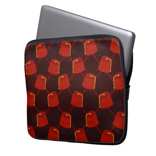 Fez Pattern Laptopschutzhülle (Vorderseite Links)