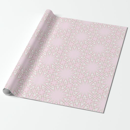 Fez Starburst Trellis in Pink and Green Geschenkpapier (Ungerollt)