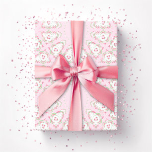 Fez Starburst Trellis in Rosa und Grün Geschenkpapier
