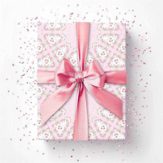Fez Starburst Trellis in Rosa und Grün Geschenkpapier