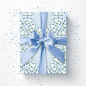 Fez Starburst Trellis in Slate and Green Geschenkpapier