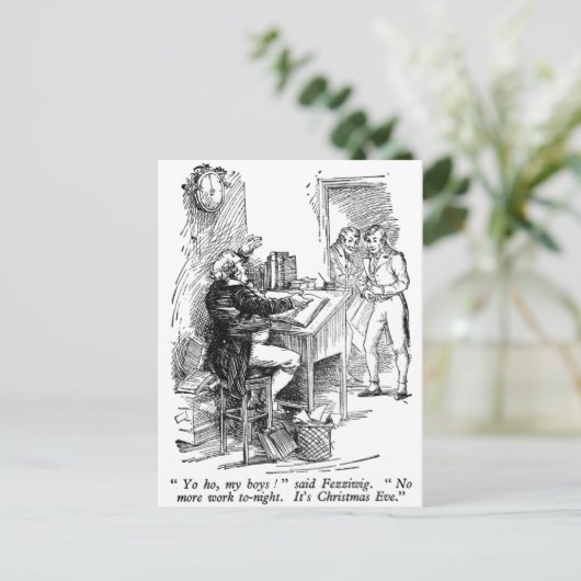 Fezziwig (mit Text) Postkarte (Stehend Vorderseite)