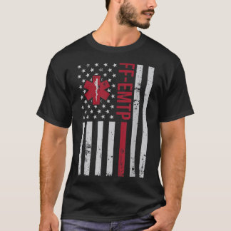 FF-EMTP Firefighter Paramedic USA Flag T-Shirt
