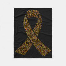 FF name Ribbom Fleece Decke