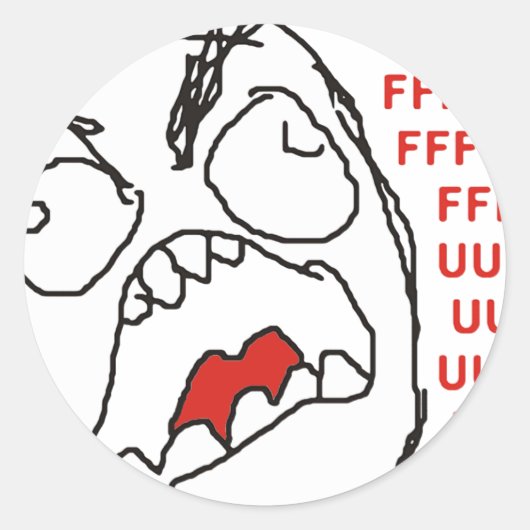 FFFFFFFUUUUUUU - Wut! Runder Aufkleber (Vorderseite)