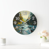 Fflügen Naturlandschaftswald Außenbereich Große Wanduhr (Zuhause)