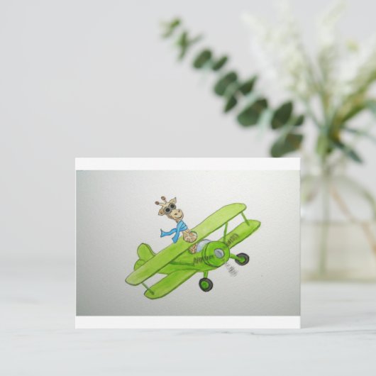 Fflying Giraffe Postkarte (Stehend Vorderseite)