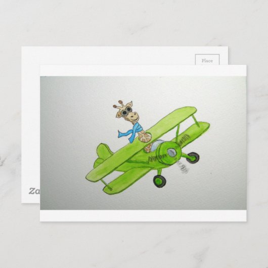 Fflying Giraffe Postkarte (Vorne/Hinten)