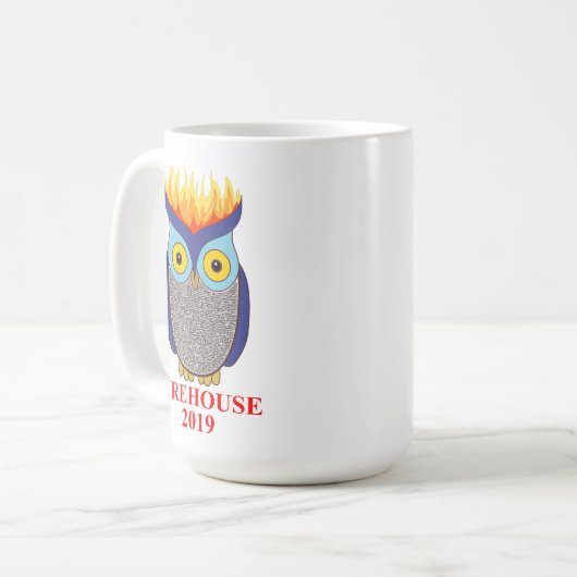 FH blaue Eulen-Tasse Kaffeetasse (Vorderseite Links)