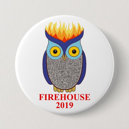 FH Blue Owl Button (Vorderseite)