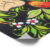 Fhoenix Feuervogelkunst in der russischen Volkskun Poster (Ecke)