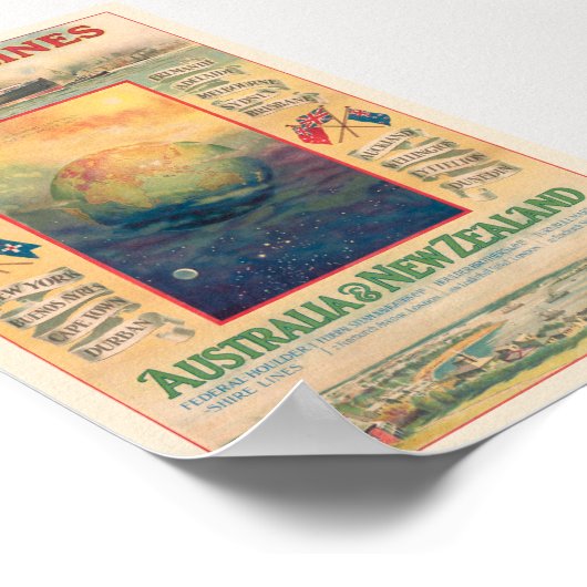 FHS Lines Australia Vintage Poster 1906 (Ecke)