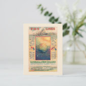 FHS Lines Australia Vintage Poster 1906 Postkarte (Stehend Vorderseite)
