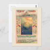FHS Lines Australia Vintage Poster 1906 Postkarte (Vorne/Hinten)
