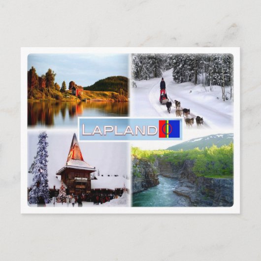 FI Lapland - See Inari - Lammintupa - Santa Claus Postkarte (Vorderseite)