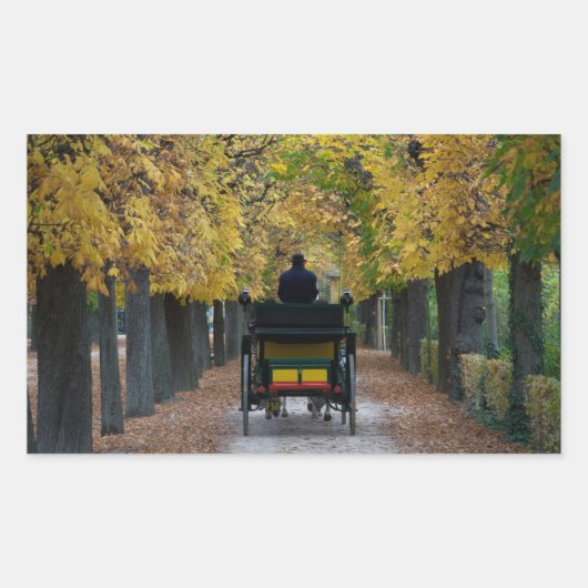 Fiaker in Schönbrunn, Wien Österreich Rechteckiger Aufkleber (Vorderseite)