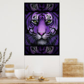 Fiala Lila Tiger Wild Cat Myka Jelina Art Poster (Küche)