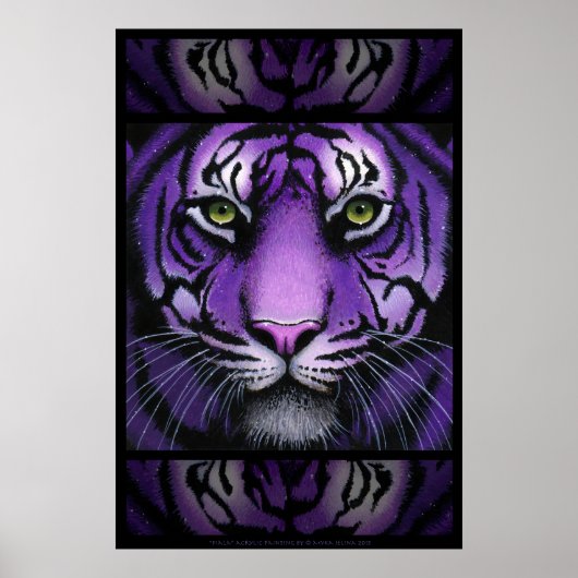 Fiala Lila Tiger Wild Cat Myka Jelina Art Poster (Vorne)