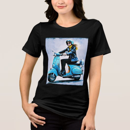 "Fiamma" "Corsa Elegante" - Elegante Fahrt Tri-Blend Shirt (Vorderseite)