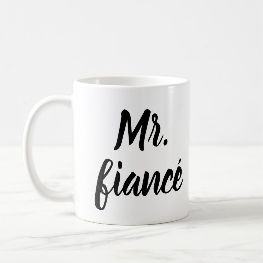 Fiancé Coffee Tasse - Inky Trendy Lettering (Links)