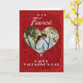 Fiancé Custom Foto Glitzer Valentine Card Karte (Gelbe Blume)
