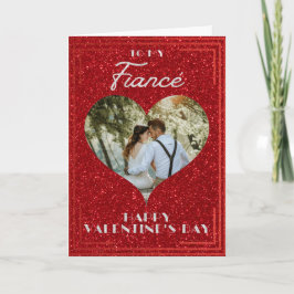 Fiancé Custom Foto Glitzer Valentine Card Karte