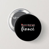 Fiance Fiancee Engaged Couples Matching Christmas  Button (Vorne & Hinten)