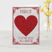 Fiancé Glitzer Valentine Card Karte (Gelbe Blume)