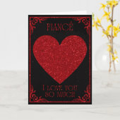 Fiancé Glitzer Valentine Card Karte (Gelbe Blume)