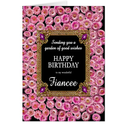 Fiancee Birthday Pink Daisies (Vorne)