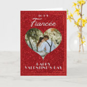 Fiancée Custom Foto Glitzer Valentine Card Karte (Gelbe Blume)