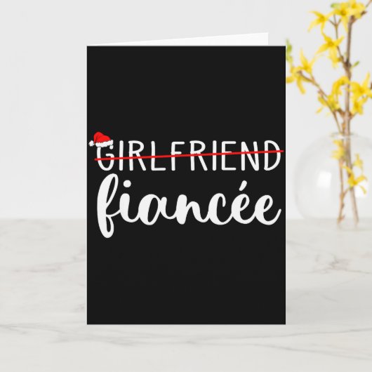 Fiancee Fiance Engaged Couples Matching Christmas Karte (Gelbe Blume)